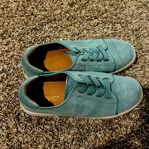 Vionic JEAN SUEDE Womens Size 6.5 Blue Green Sneakers Elastic Shoes Loafers